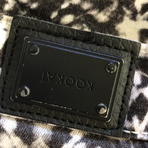 KOOKAI womens 38 high rise skinny stretch jeans black grey white zip front - Picture 5 of 16